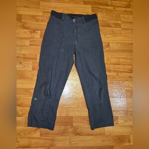 Bit & Bridle Women's Cropped Stretch Cuffed Pants Charcoal Grey Size M